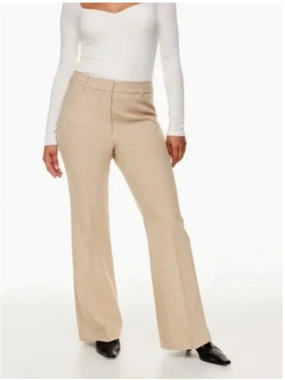 Wilfred Beige Boot-Cut Trouser Heather Oat Size 6